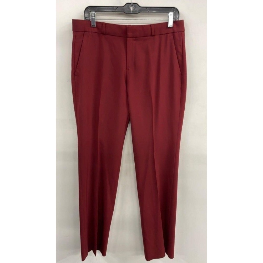 Banana Republic Logan Red Wool Blend Straight Leg Dress Pants Womens Size 8